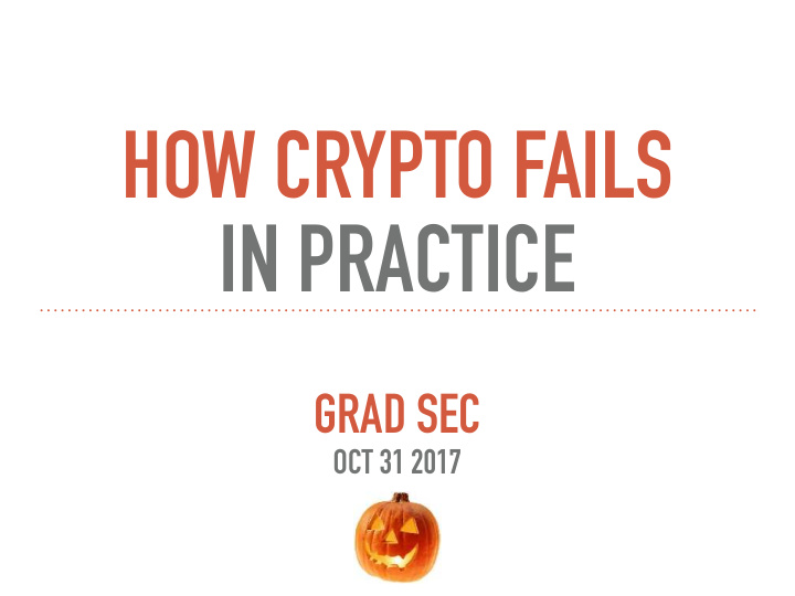 how crypto fails in practice