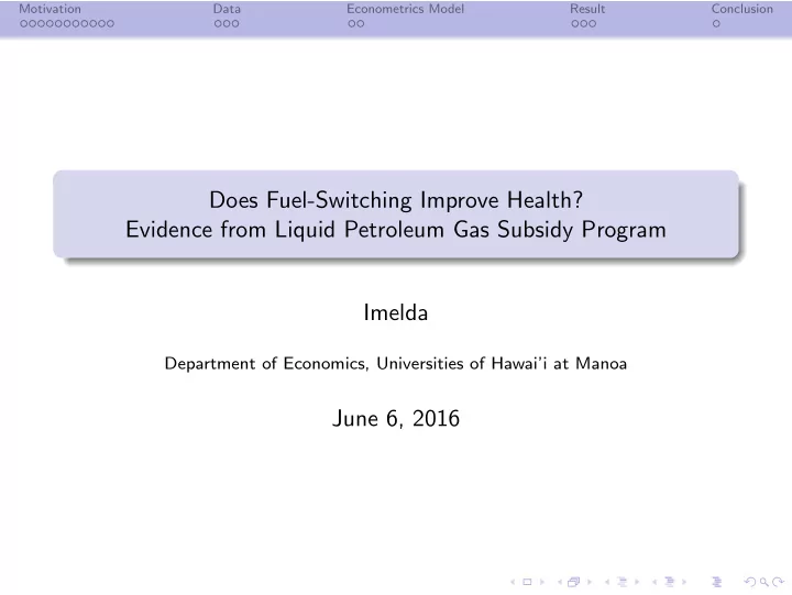does fuel switching improve health evidence from liquid