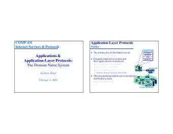 Applications &amp;   Client/Server computing  link  Example client/server systems and