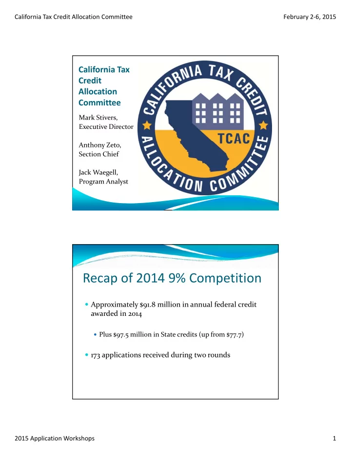 recap of 2014 9 competition