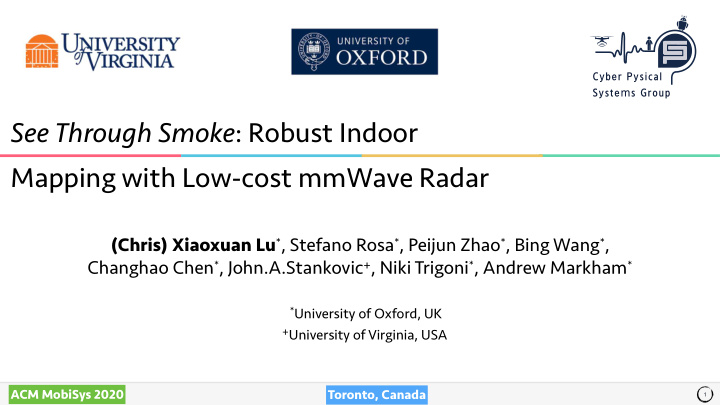 see through smoke robust indoor mapping with low cost