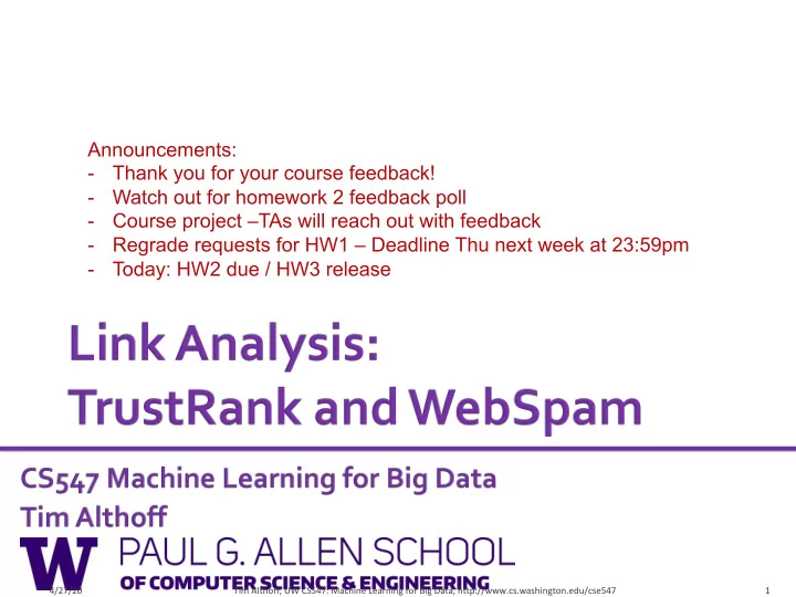 announcements thank you for your course feedback watch
