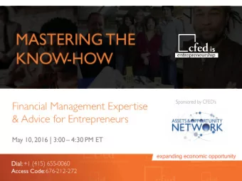 @CFED  facebook.com/CFEDNews  cfed.org/blog/inclusiveeconomy  @CFED  facebook.com/CFEDNews