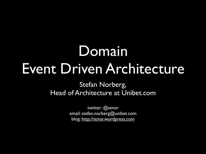 domain event driven architecture