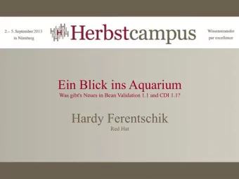 Ein Blick ins Aquarium  Was gibt's Neues in Bean Validation 1.1 and CDI 1.1?  Hardy Ferentschik