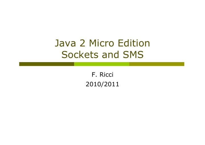 java 2 micro edition sockets and sms