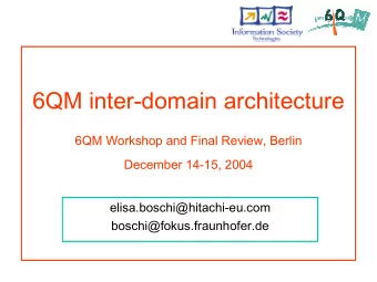 6QM inter-domain architecture  6QM Workshop and Final Review, Berlin  December 14-15, 2004