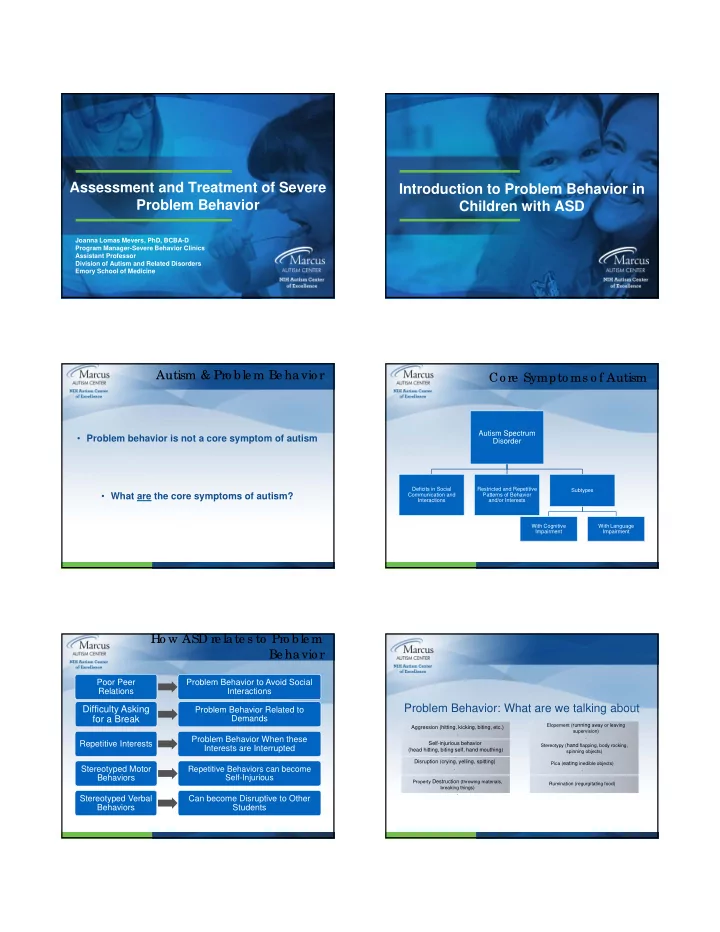 assessment and treatment of severe introduction to