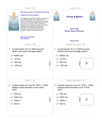 D  Answer  Answer D .003 m/s D .003 m/s  [This object is a pull  tab]  Slide 4 / 38  Slide 4