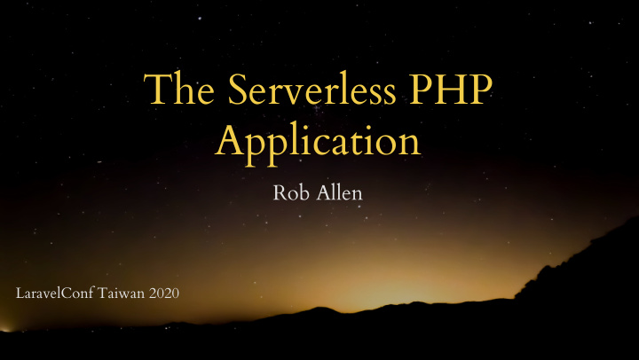 the serverless php application