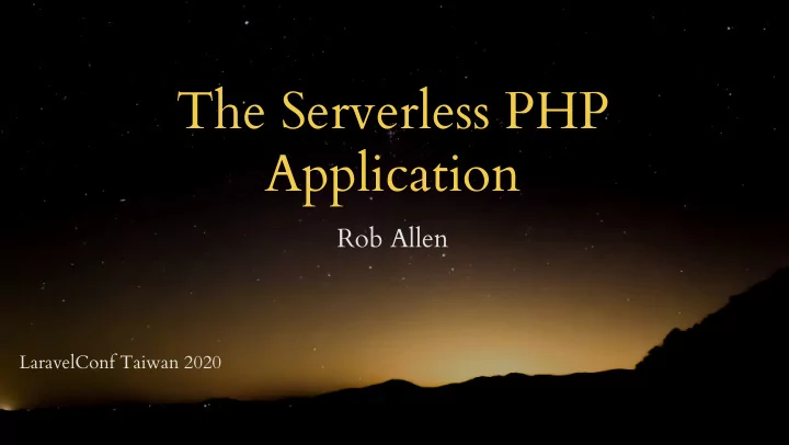 the serverless php application