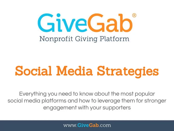 social media strategies
