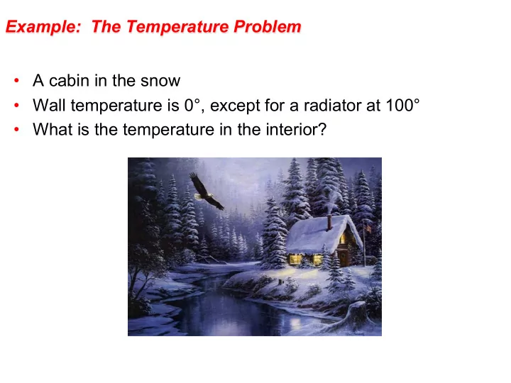 a cabin in the snow wall temperature is 0 except for a