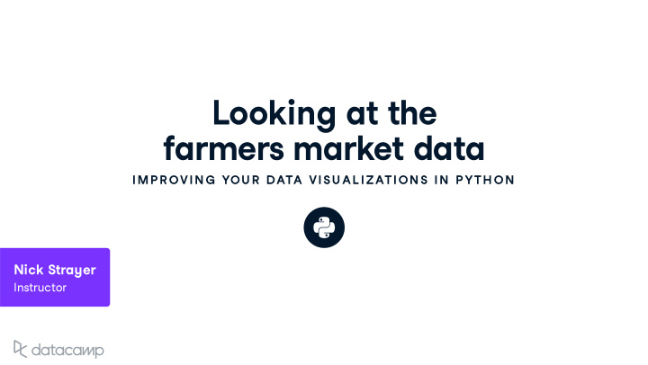 looking at the farmers market data