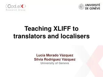 translators and localisers  Luca Morado Vzquez  Silvia Rodrguez Vzquez  University of
