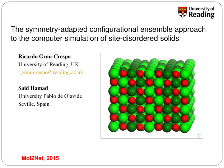 the symmetry adapted configurational ensemble approach to
