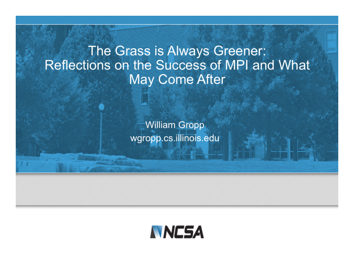 the grass is always greener reflections on the success of