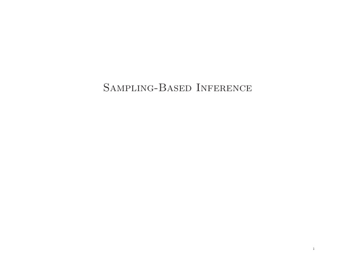 sampling based inference