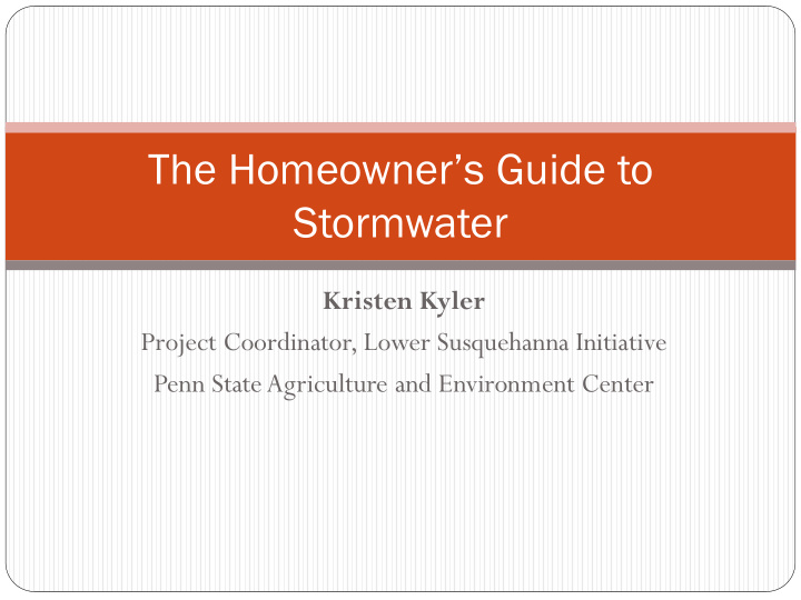 the homeowner s guide to stormwater
