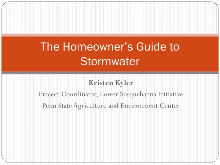 the homeowner s guide to stormwater
