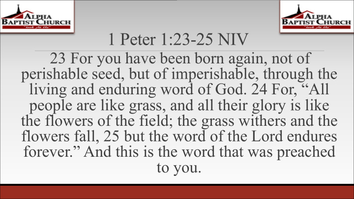 1 peter 1 23 25 niv