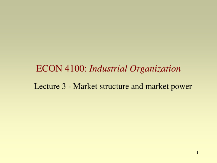 econ 4100 industrial organization