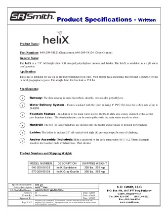 Product Specifications - Written  Product Name: Part Numbers: 640-209-58123 (Sandstone),