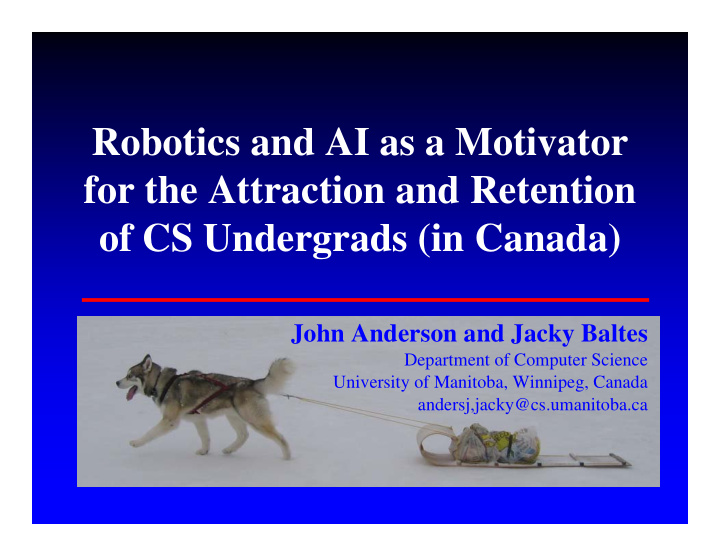 robotics and ai as a motivator for the attraction and