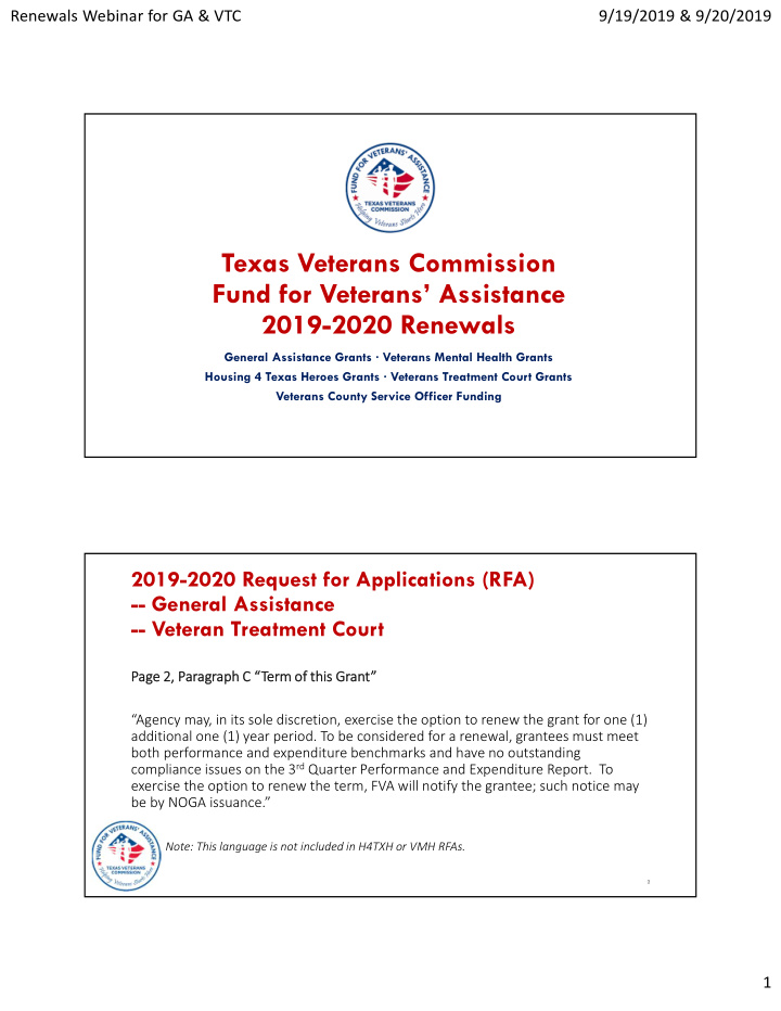 texas veterans commission fund for veterans assistance