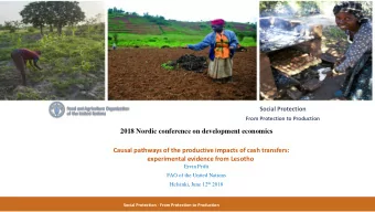 experimental evidence from Lesotho  Ervin Prifti  FAO of the United Nations Helsinki, June 12 th