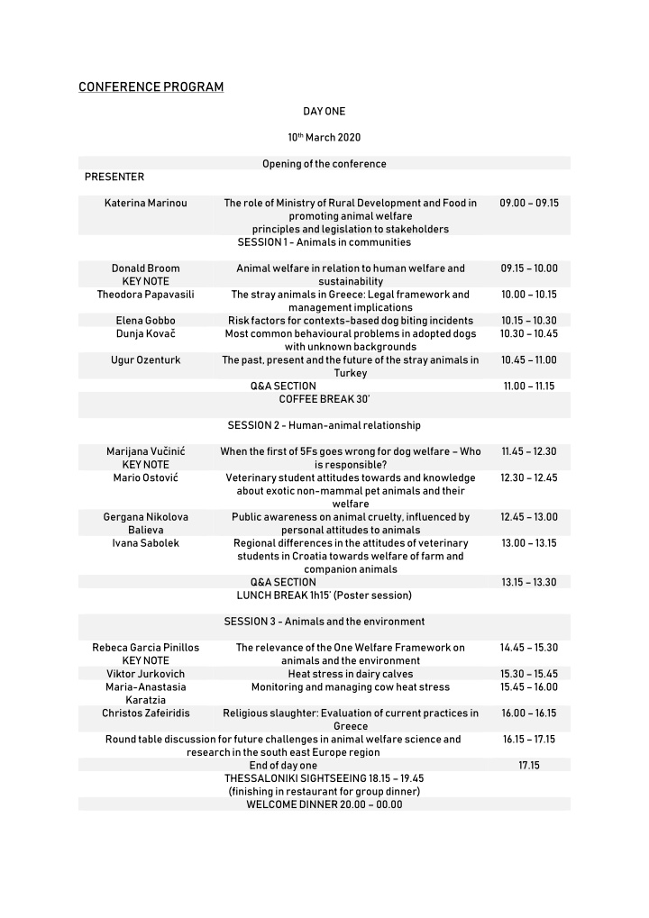 conference program