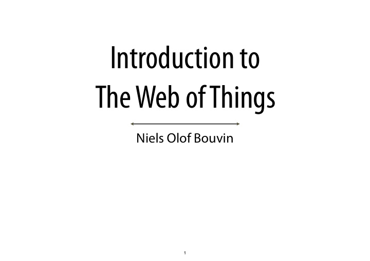 introduction to the web of things