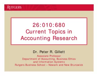 26: 010: 680  26: 010: 680  Current Topics in  Current Topics in  Accounting Research  Accounting