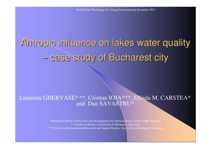 antropic influence on lakes water quality antropic