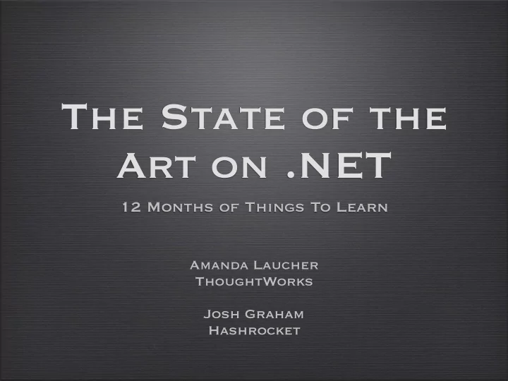 the state of the art on net