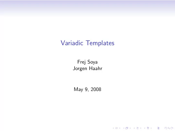 variadic templates