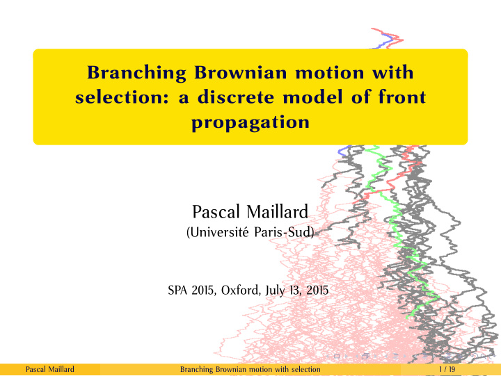 branching brownian motion with selection a discrete model
