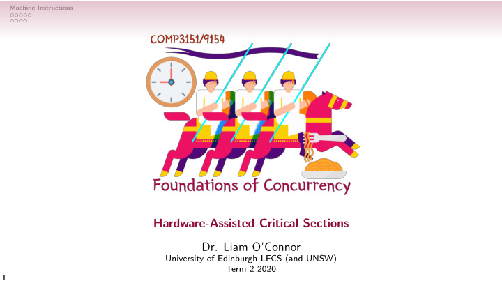 hardware assisted critical sections dr liam o connor