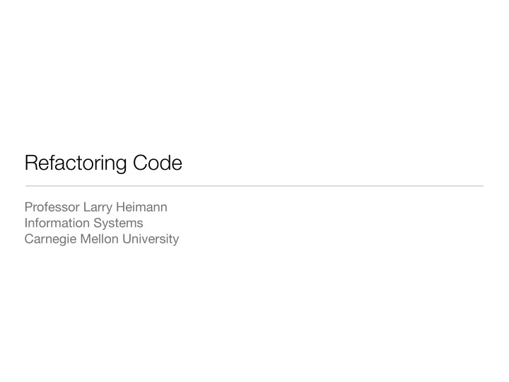 refactoring code