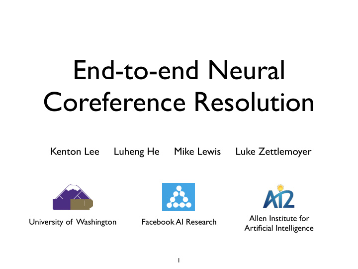 end to end neural coreference resolution