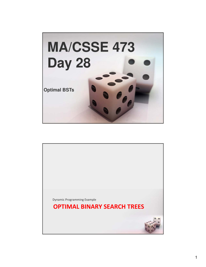 ma csse 473 day 28
