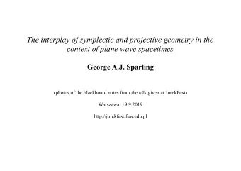 The interplay of symplectic and projective geometry in the  context of plane wave spacetimes