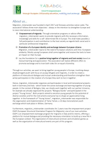 TABADOL  YO  YOUTH empow  empowerm  erment ent  th  through  ough Eu  Europea  opean Ci