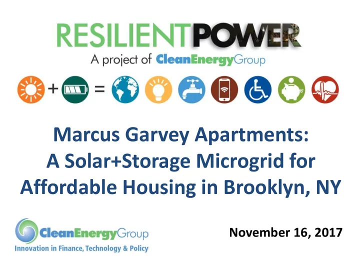 marcus garvey apartments a solar storage microgrid for