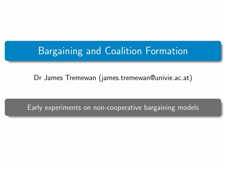 bargaining and coalition formation