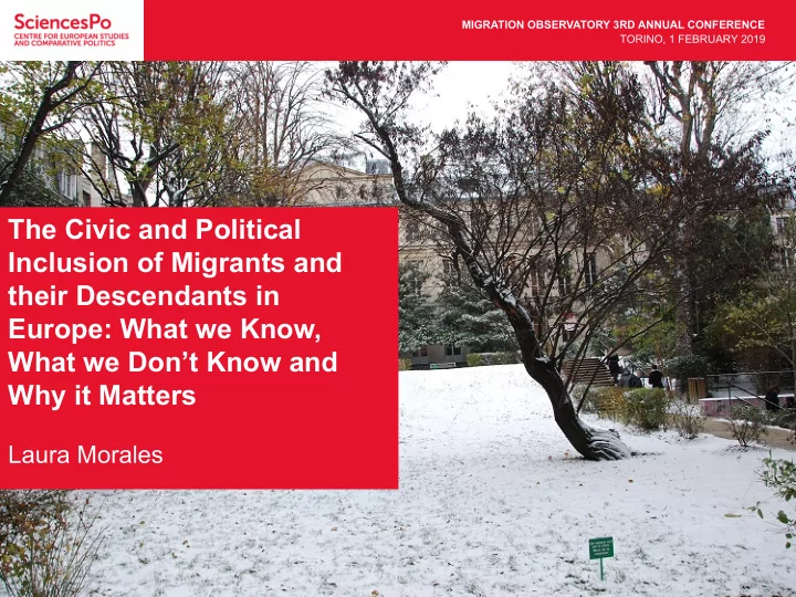 the civic and political inclusion of migrants and their