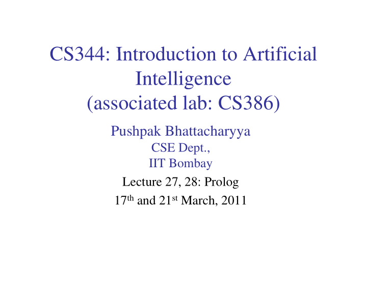 cs344 introduction to artificial cs344 introduction to