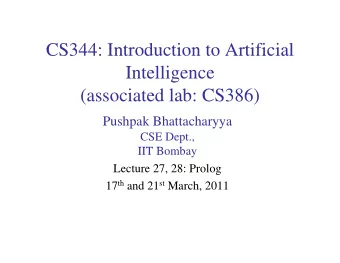 CS344: Introduction to Artificial  CS344: Introduction to Artificial  Intelligence  g  (associated
