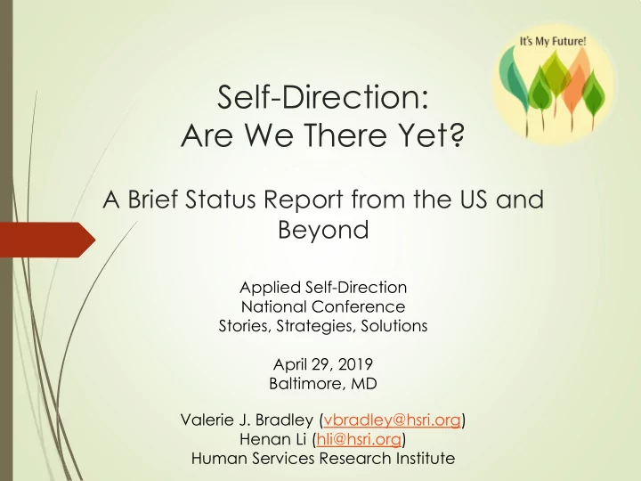 self direction are we there yet