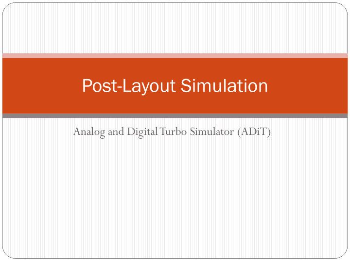 post layout simulation